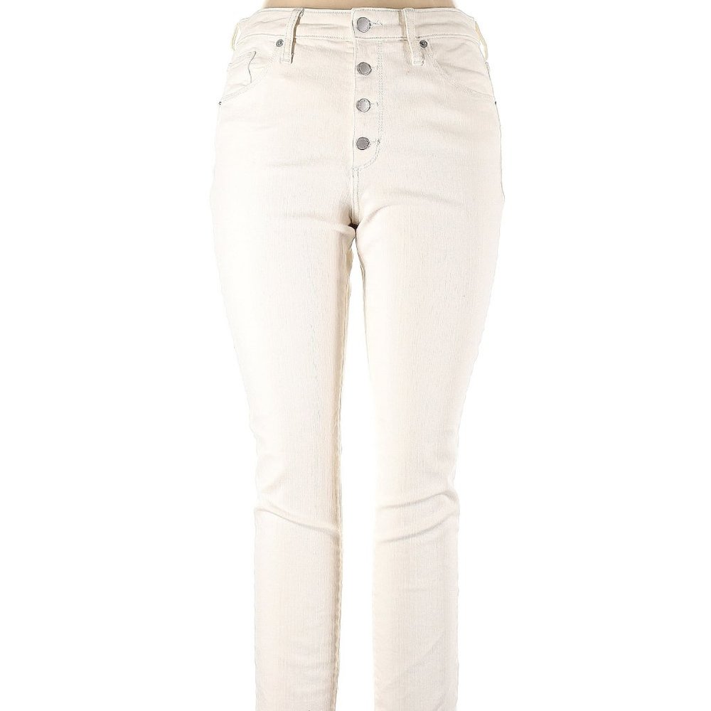 Universal Thread High-Rise Skinny Jeans 6 / 28 Cream White Ivory Cut Off Frayed - Picture 1 of 4